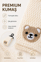 TeddyHook 2'li Bebek Arabası Askısı Metal Karabinalı Ayıcık Nakışlı