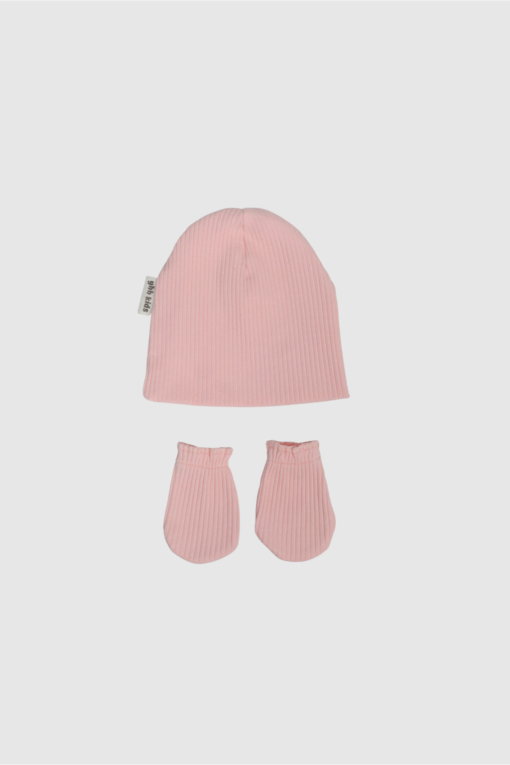 Yeni Doğan Şapka & Eldiven Seti – %100 Pamuklu Penye Extra Yumuşak Hafif Terletmez, 0-6 Ay Unisex - Pembe