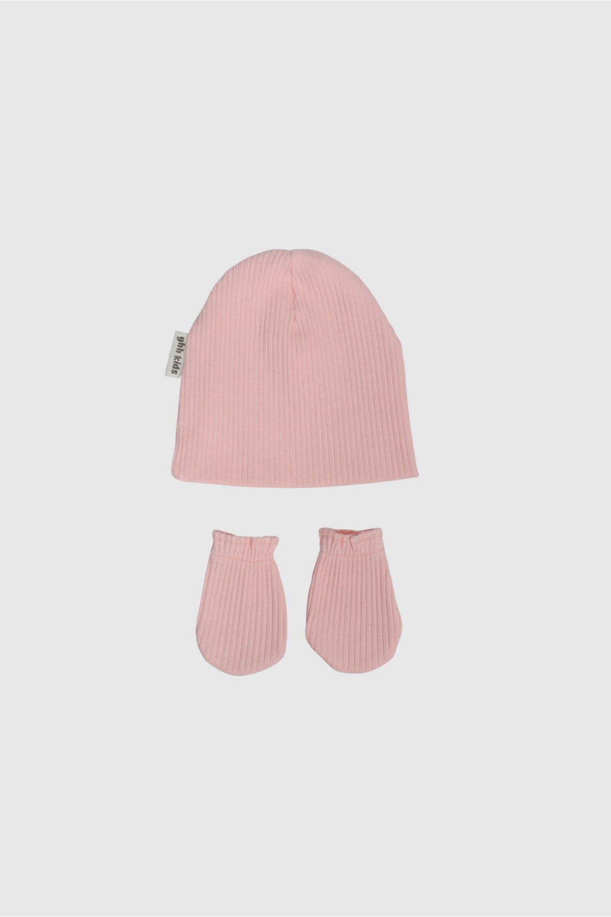 Yeni Doğan Şapka & Eldiven Seti – %100 Pamuklu Penye Extra Yumuşak Hafif Terletmez, 0-6 Ay Unisex - Pembe