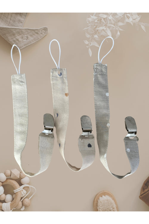 3'lü Set Bebek Emzik Askısı OEKO-TEX Sertifikalı Emzik Tutacağı