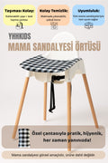 Lastikli Mama Sandalyesi Örtüsü + Taşıma Çantası – Tüm Sandalyelere Uyumlu, Yıkanabilir - Siyah