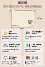 SunGuard Ayarlanabilir Vakumlu Araç Güneşlik Perdesi Tüm Araçlara Uyumlu - Bebek Emzirme Perdesi