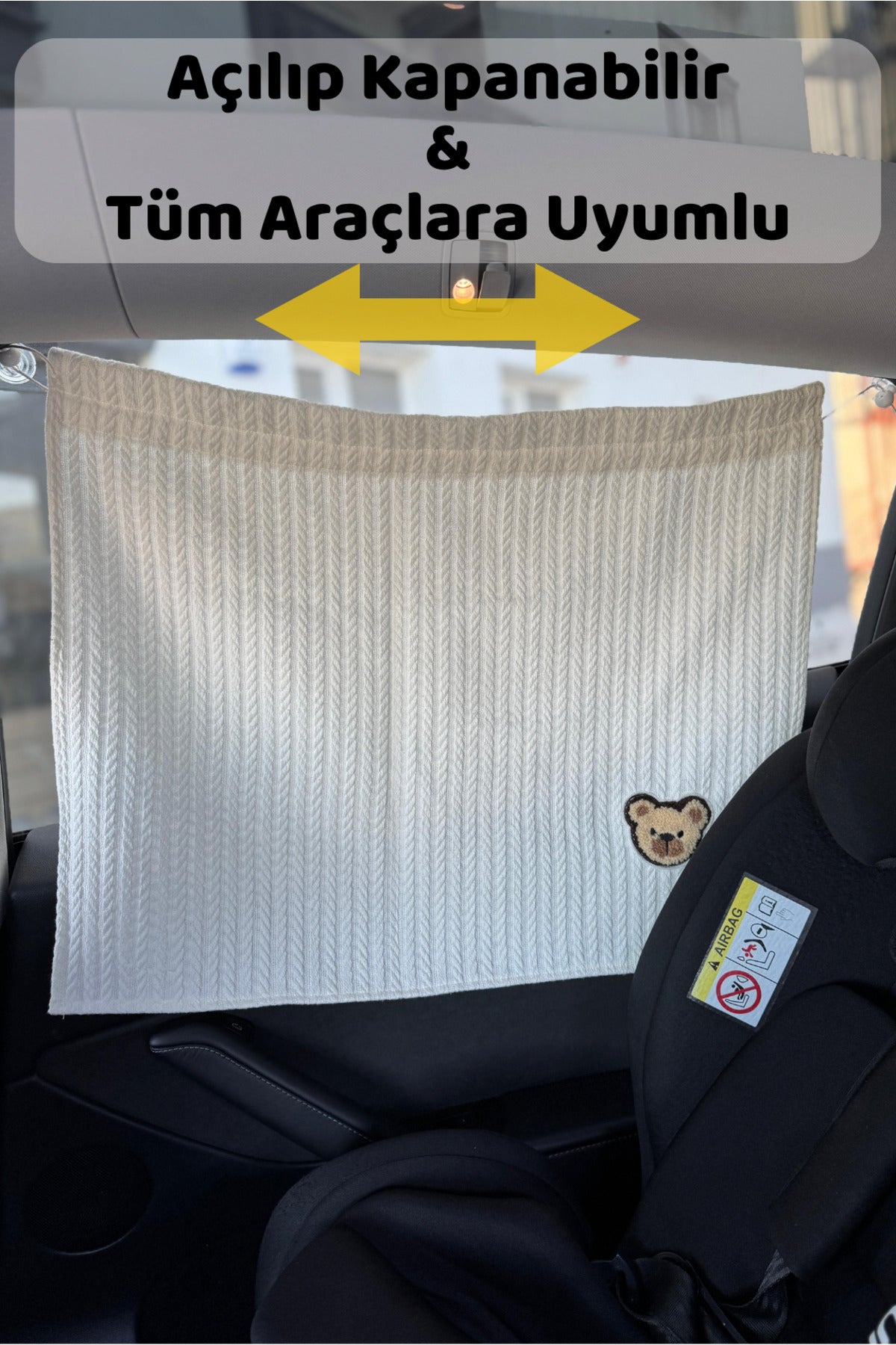 SunGuard Ayarlanabilir Vakumlu Araç Güneşlik Perdesi Tüm Araçlara Uyumlu - Bebek Emzirme Perdesi