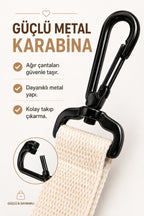 TeddyHook 2'li Bebek Arabası Askısı Metal Karabinalı Ayıcık Nakışlı