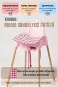 Lastikli Mama Sandalyesi Örtüsü + Taşıma Çantası – Tüm Sandalyelere Uyumlu, Yıkanabilir - Pembe